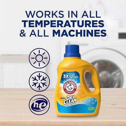 ARM & HAMMER Plus OxiClean Clean Meadow, 77 Loads Liquid Laundry Detergent, 100.5 fl oz