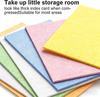 ARCLIBER Cellulose Sponges,Heavy Duty Scrub Kitchen Sponge No Scratching,Pop Up Eco DIY (6 Pack)
