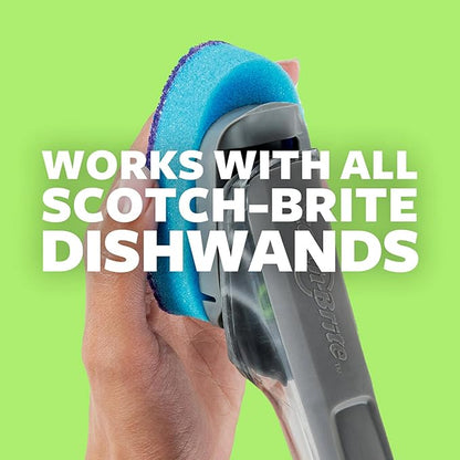Scotch-Brite Scrub Dots Dishwand Refills, 2 Dish Wand Sponge Refills, Best for Nonstick Pots and Pans, Keep Hands Out of the Mess, Fits All Scotch-Brite Dishwands, Dish Brush Refills