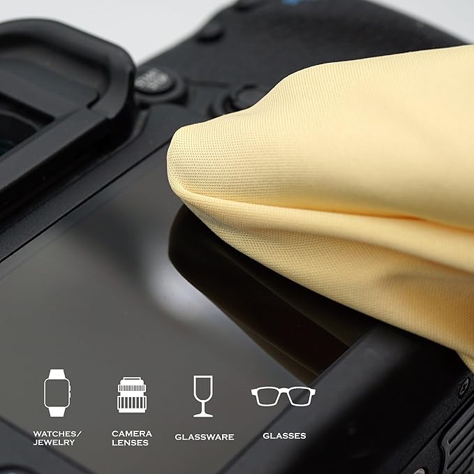 AAwipes Eyeglasses Cleaning Cloth Bulk Logo-Free Glasses Cloths Blank (5.52"x5.52", 100 Packs, Yellow) for Eyeglasses, Lenses, Phones, Screens, Camera, Silverware, Any Delicate Surfaces (V1545)