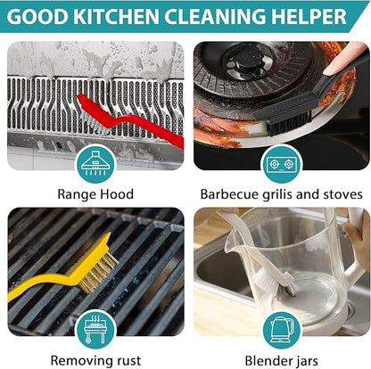 8 Pcs Crevice Cleaning Brush Set, Multi-Purpose Hard Bristle Brushes for Deep Cleaning Kitchen, Bathroom, Grout, Sink, Cup, Teapot, Bottle, Blender, Corners, Tight Spaces (Multicolor)