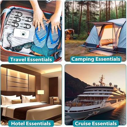 30 Pcs Travel Hangers Portable Foldable Travel Hanger Organizer, Plastic Cruise Essentials Clothes Drying Rack Folding Hangers for Camping Flying RV Europe Vacation Essentials Suitcase, Pitch Black