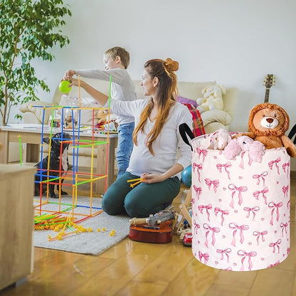 Girls Storage Basket Kids Laundry Hamper Women Organizer Bins Nursery Hamper Gift Baskets for Home,Office,Home Decor