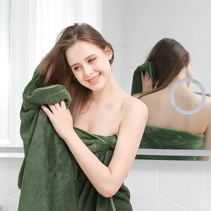 GraceAier Microfiber Bath Towels 4 Pack, 28x56 Inch Coral Velvet Quick Dry Towel Set, Highly Absorbent, Ultra Soft & Lint-Free for Bathroom, Gym, Travel and Swim-Green
