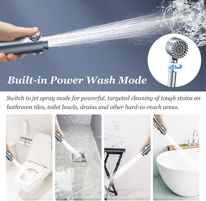 FEELSO Filtered Shower Head with Handheld, High Pressure 4 Spray Showerhead with Filters & Upgraded Anti-clog Nozzles for Hard Water -Remove Chlorine, Reduce Dry Itchy Skin -ON/OFF Switch, Blue