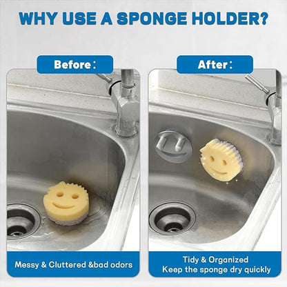 Discount Parts Direct Stainless Steel Sponge Holder For Scrub Daddy Mommy Sponge, Bathroom Kitchen Sink Caddy Organizer Storage with Suction Cup, Dishwasher Safe, Keep Sponge Dry, Silver, 1-Pack