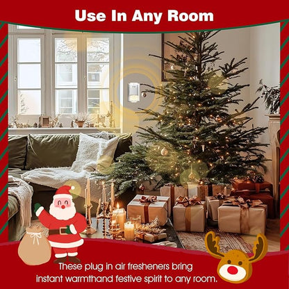 Plug-in Air Freshener Refill Starter Kit - 12 Winter Scents & 1 Warmer, Wall Plug Refills, Gingerbread, Santa’s Cookies, Apple Cider, Orange Cinnamon, Warm Bonfire, Balsam Cedar, for Home & Bathroom