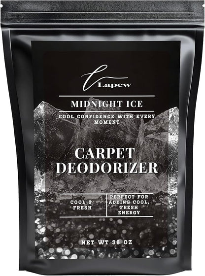 Lapew Midnight Ice Carpet Deodorizer Powder - Pet Safe Freshener for Vacuuming | Scented Odor Eliminator for Home | 36 oz
