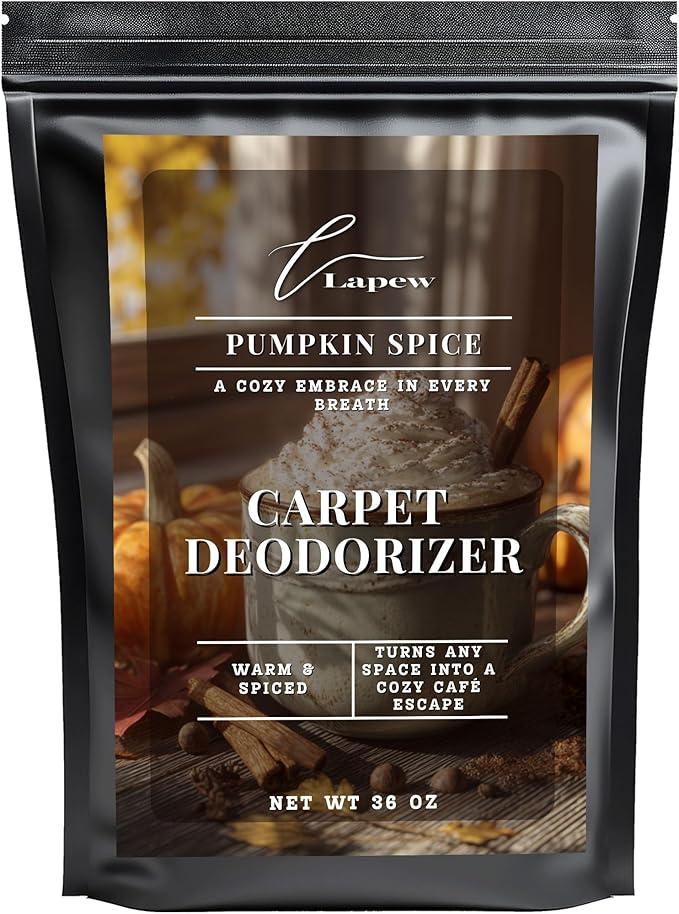 Lapew Pumpkin Spice Carpet Deodorizer Powder - Pet Safe Freshener for Vacuuming | Scented Odor Eliminator for Home | 36 oz