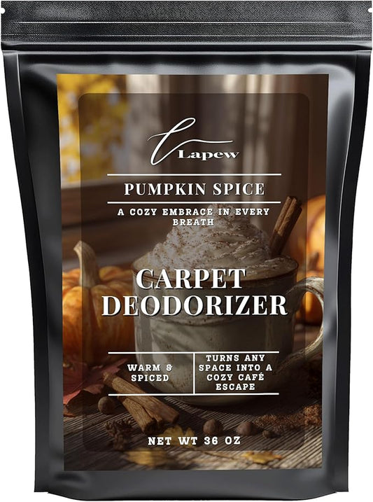 Lapew Pumpkin Spice Carpet Deodorizer Powder - Pet Safe Freshener for Vacuuming | Scented Odor Eliminator for Home | 36 oz