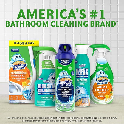 Scrubbing Bubbles Fresh Gel Toilet Bowl Cleaning Stamps, Automatic & Continuous Bathroom Toilet Cleaner Helps Prevent Limescale & Rings, Rainshower Scent, 1 Dispenser with 12 Stamps (6 Count)