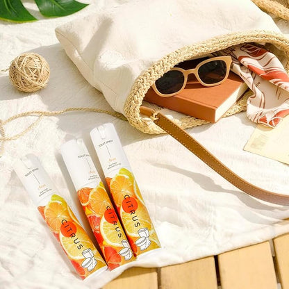 Travel Size Toilet Spray, Bathroom Odor Eliminator, 3 Pack, 1 fl oz Each, Up to 150 Uses, For Home and Travel, Essential Oils Freshener Spray, Citrus Scent