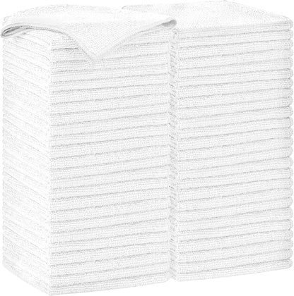 AIDEA Microfiber Cleaning Cloth White-50PK, Soft Microfiber Towels for Cars, Absorbent Cleaning Rags, Lint-Free Streak-Free Wash Cloths for House, Kitchen, Window,11.5"×11.5"