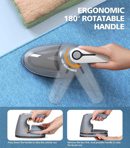 POPCHOSE Fabric Shaver for Clothing, Electric Lint Remover Sweater Shaver to Remove Pilling, Depiller for Clothes, Furniture, Couch, Fuzz with 6-Leaf Blades Extra, Electrostatic Brush