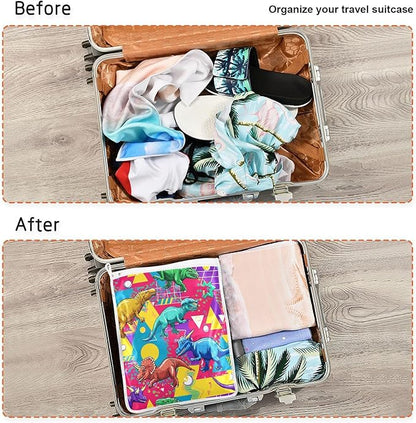 Mesh Laundry Bags Lingerie Bags for Washing Delicates 2 PCS Durable Wash Bag with Zipper Small and Medium Washable Bright Colorful Geometric Dinosaurs
