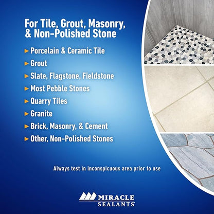 Miracle Sealants Heavy-Duty Acidic Cleaner for Tile & Stone, Grout Haze, Rust Stain & Efflorescence Remover, Gallon