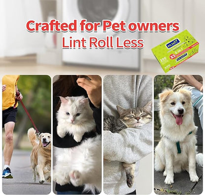 Dr.Easy LINT & HAIR REMOVER Pet HUGESHEETS with 3X Dryer Sheets, Original Fresh, 200 Count,PLANT&MINERAL-BASED FORMULA