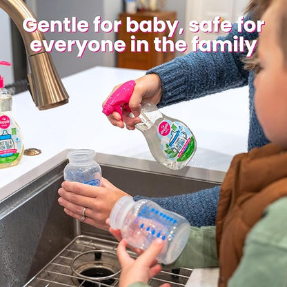 Dapple Baby Bottle & Dish Foaming Power Spray, Hypoallergenic Dish Soap for Baby Bottles, Powered by Plants, Fragrance Free, 16.9 Fl Oz (Pack of 2)