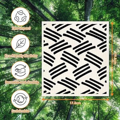 Morigins Swedish Dishcloths for Kitchen,6 Pack Black Minimalist Swedish Dish Towels,Cellulose Sponge Cloths,Non Scratch Reusable Paper Towels Biodegradable and Reusable Kitchen Dish Rags
