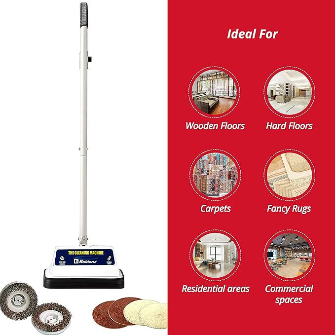 Koblenz Shampooer and Polisher, Floor Shampooer and Polisher, Hard Floor Cleaner, Heavy-duty Carpet Cleaning Machine with Scrubbing Brushes and Polishing Pads, 3 Speeds, Blue/Gray (P-620BA)