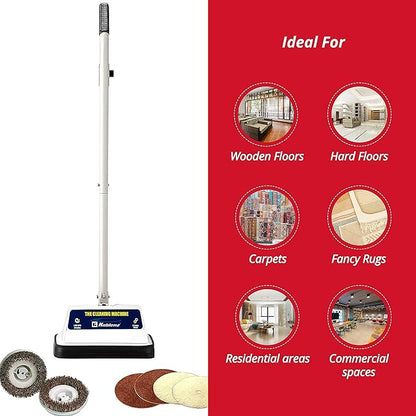 Koblenz Shampooer and Polisher, Floor Shampooer and Polisher, Hard Floor Cleaner, Heavy-duty Carpet Cleaning Machine with Scrubbing Brushes and Polishing Pads, 3 Speeds, Blue/Gray (P-620BA)