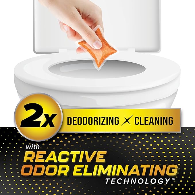 Camco TST MAX RV Toilet Treatment Drop-INs - Control Unwanted Odors and Break Down Waste and Tissue - Safe Septic Tank Treatment - Orange Scent - 15-Pack (41189)