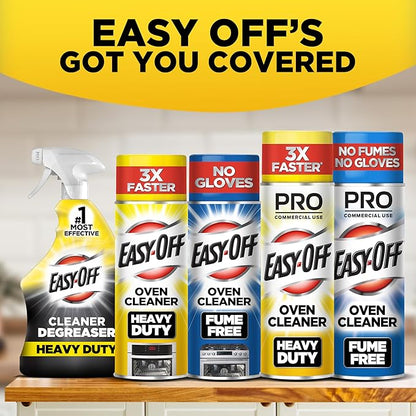 Easy-Off Professional Oven & Grill Cleaner, Removes Tough Burnt on Food and Grease, Lemon Scent, 24 Oz Can