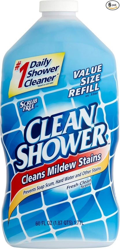 PACK OF 6 - Clean Shower Daily Shower Cleaner Refill, 60 fl oz
