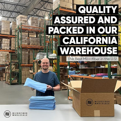 Microfiber Wholesale Bulk 16" x 16" All Purpose Towels Case Quantity (200 Count) | Large | No Fraying | High Density Microfiber | Zero Chemical Cleaner | Long-Lasting (Red)