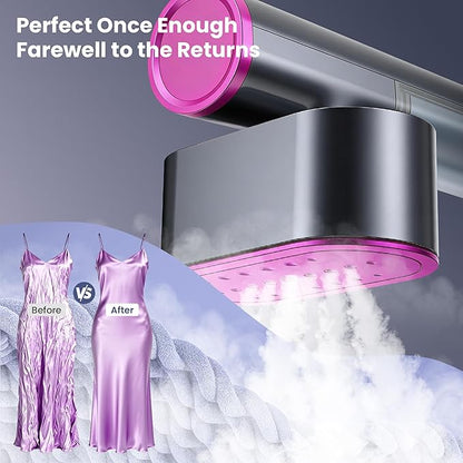 Travel Steamer for Clothes,100-220V Portable Iron,15s Heat Up,Steamer ＆ Iron 2 In 1, Travel Size,Large Ceramic Heat Panel