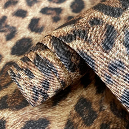 JiffDiff Upgrade Leopard Print Peel and Stick Wallpaper, 17.3" x 1200" Waterproof Removable Self Adhesive Wallpaper, Unique Funky Cheetah Contact Paper for Bedroom, Bathroom, Decor