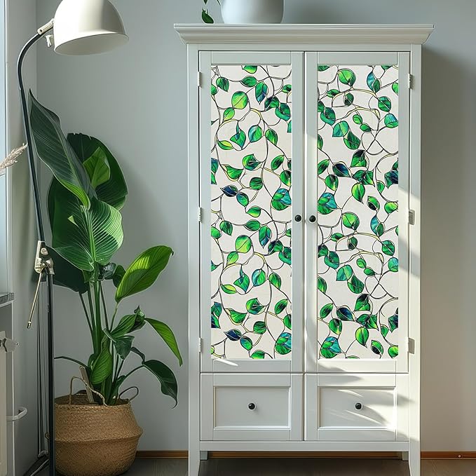 Frosted Glass Window Film, Heat Insulation, UV Block, Anti-Glare, One Way Privacy Tint, Static Cling for Home Bathroom Door, Renter Friendly, Day & Night Privacy