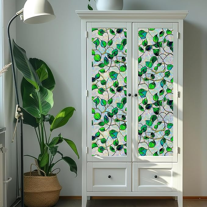 Rainbow Window Privacy Film,Heat Control,UV Blocking,Anti-Glare,Day & Night Privacy Protection & Decoration for Home, Bathroom,Glass Door,Static Cling,Renter-Friendly with Installation Tools
