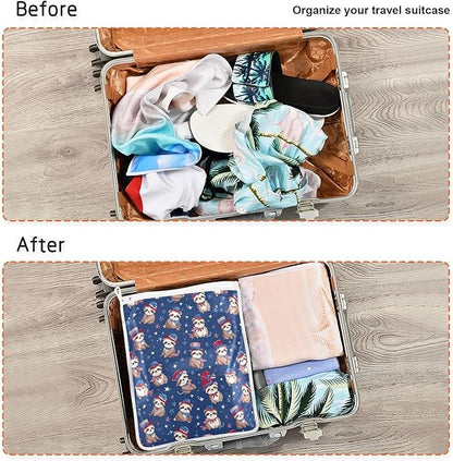 Mesh Laundry Bags Lingerie Bags for Washing Delicates 2 PCS Durable Wash Bag with Zipper Small and Medium Washable 4th July Sloths Blue