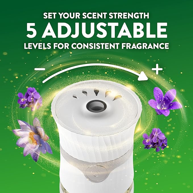 Air Wick Plug In Scented Oil Refill,Infused with Essential Oils,Plug In Air Fresheners for Home,Black Lotus & Violet,(Pack of 10)