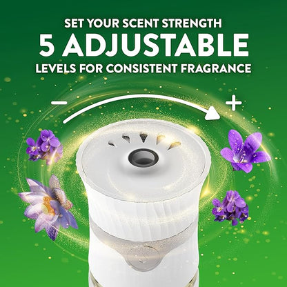 Air Wick Plug In Scented Oil Refill, Infused with Essential Oils, Plug In Air Fresheners for Home, Black Lotus & Violet, 5 ct