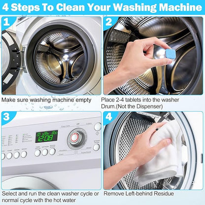 150 Pcs Washing Machine Cleaner Tablets Washing Machine Deep Cleaner Tablets for Front Loader and Top Load Washer