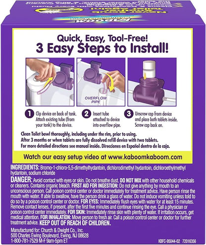 Kaboom Scrub Free! Toilet Bowl Cleaner System with 2 Refills