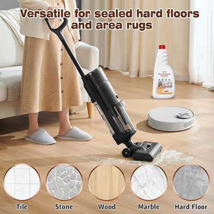 Snowlily 5 Pack Floor Cleaner Solution for Hardwood & Tile Floors, All Robot Vacuum Mops & Wet Dry Vacuum Cleaners, 1:100 Dilution Ratio