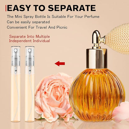 Mini Spray Bottle 10ml, Refillable Glass Spray Bottle, Glass Bottle Atomizer, Perfume Mouthwash Atomizer for Cleaning Refillable Container for Travel, Essential Oils, Perfume 40 Pcs, 10ml