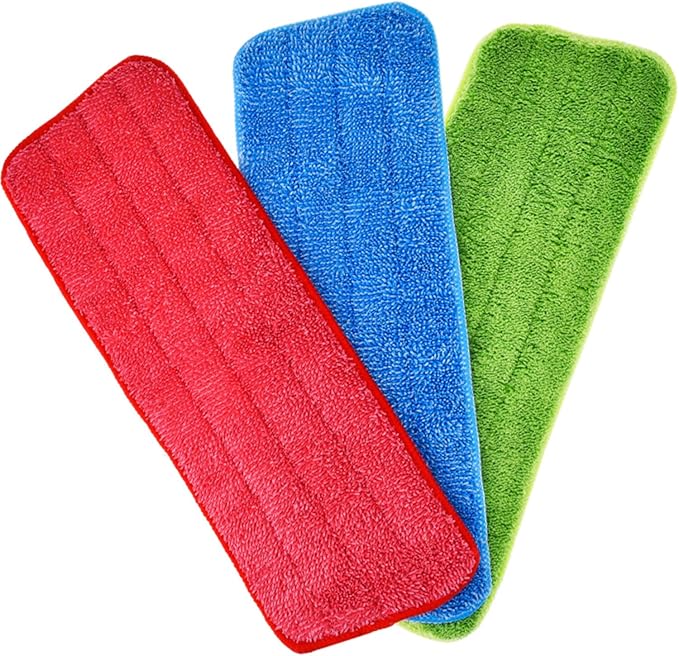 Shappy 3 Pack Reusable Microfiber Mop Pads Spray Mop Replacement Heads Cleaning Pad for Wet Dry Reveal Mops Pads for Floor Cleaning 16.5 x 5.5 Inch