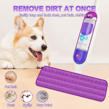 8 Pack Reusable Mop Pads for Swiffer PowerMop, Power Mop Pads 15'' Microfiber Refills for Hardwood Floor Cleaning, Machine Washable Dry Wet Use for All Floor Types