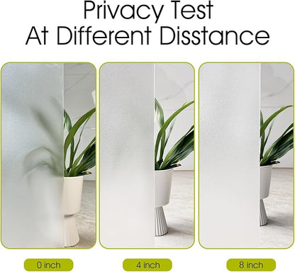 KESPEN Frosted Window Privacy Film Heat Control UV Sun Blocking Glass Stickers Static Cling Non Adhesive Door Coverings Decals for Bathroom Home Office, Sparkling, 35.4 Inch X 8.2 Feet
