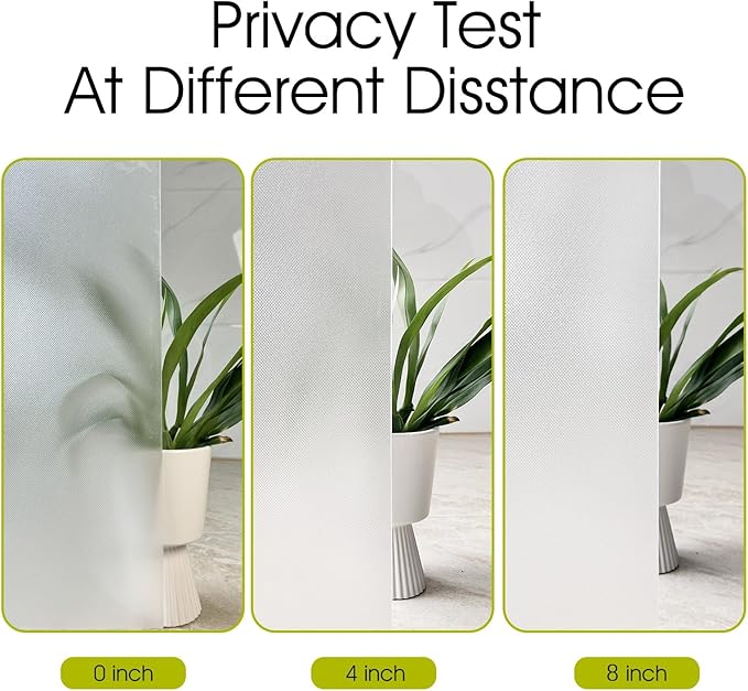 KESPEN Frosted Window Privacy Film Heat Control UV Sun Blocking Glass Stickers Static Cling Non Adhesive Door Coverings Decals for Bathroom Home Office, Sparkling, 35.4 Inch X 13.1 Feet