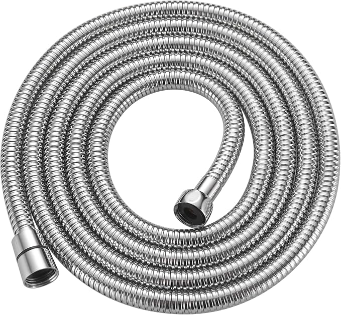 RUMOSE 98 inches Shower Hose Extra Long Stainless Steel Shower Tube Attachment Flexible Handheld Shower Sprayer Hose, Polished Chrome