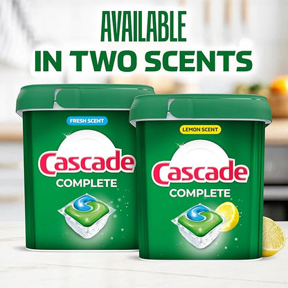 Cascade Complete Action Dishwasher Detergent Pods Fresh Scent Dishwasher Pods and Tablets, Powerful Dishwashing Detergent for Spotless Dishes, Grease-Fighting Dish Pods and Dish Tabs, 43 Count