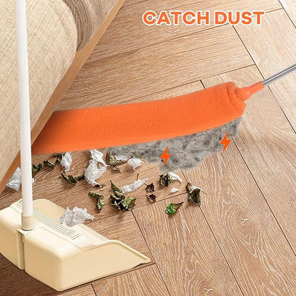 Retractable Gap Dust Cleaner Brush with Long Handle 30 to 100 inches, Cleaning Tools with 2 Microfiber Dusting Cloths, Extendable Duster for Cleaning Under Refrigerator Sofa Couch Bed Furniture