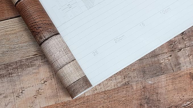 Yun-aeon Natural Wood-Cinnamon Wood Contact Paper Peel and Stick Wallpaper 17.3"x 200"Self Adhesive Removable Vintage Faux Wood Wall Paper Plank Shelf Home Decoration Kitchen Counter Cover Use