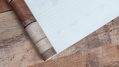 Yun-aeon Natural Wood-Cinnamon Wood Contact Paper Peel and Stick Wallpaper 17.3"x 400"Self Adhesive Removable Vintage Faux Wood Wall Paper Plank Shelf Home Decoration Kitchen Counter Cover Use