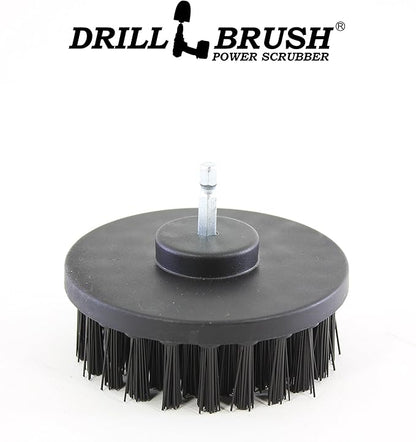 Ultra Stiff 4-Inch Electric Spin Scrubber: Industrial Cleaning Supplies for BBQ, Oil Stains, Rust, Metal, Concrete, Grates, Smoker, Griddle, Outdoor Deck, Garage, & Driveway - No Wire Brush for Drill
